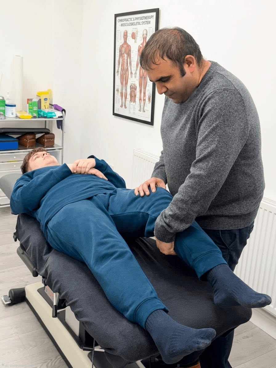 Hip and knee assessment with the patient supine