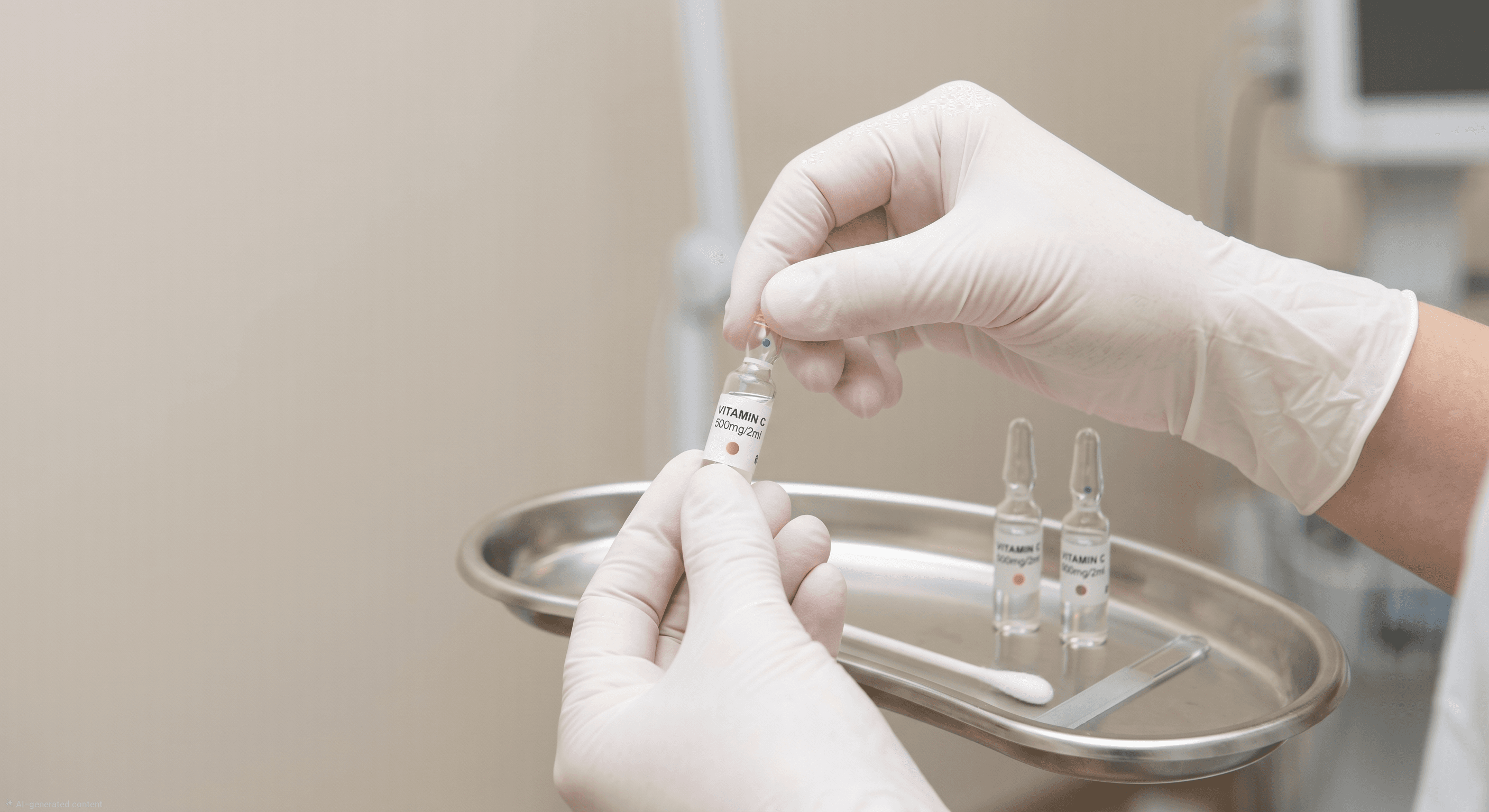 Doctor administering a wellness vitamin injection in a clinical setting